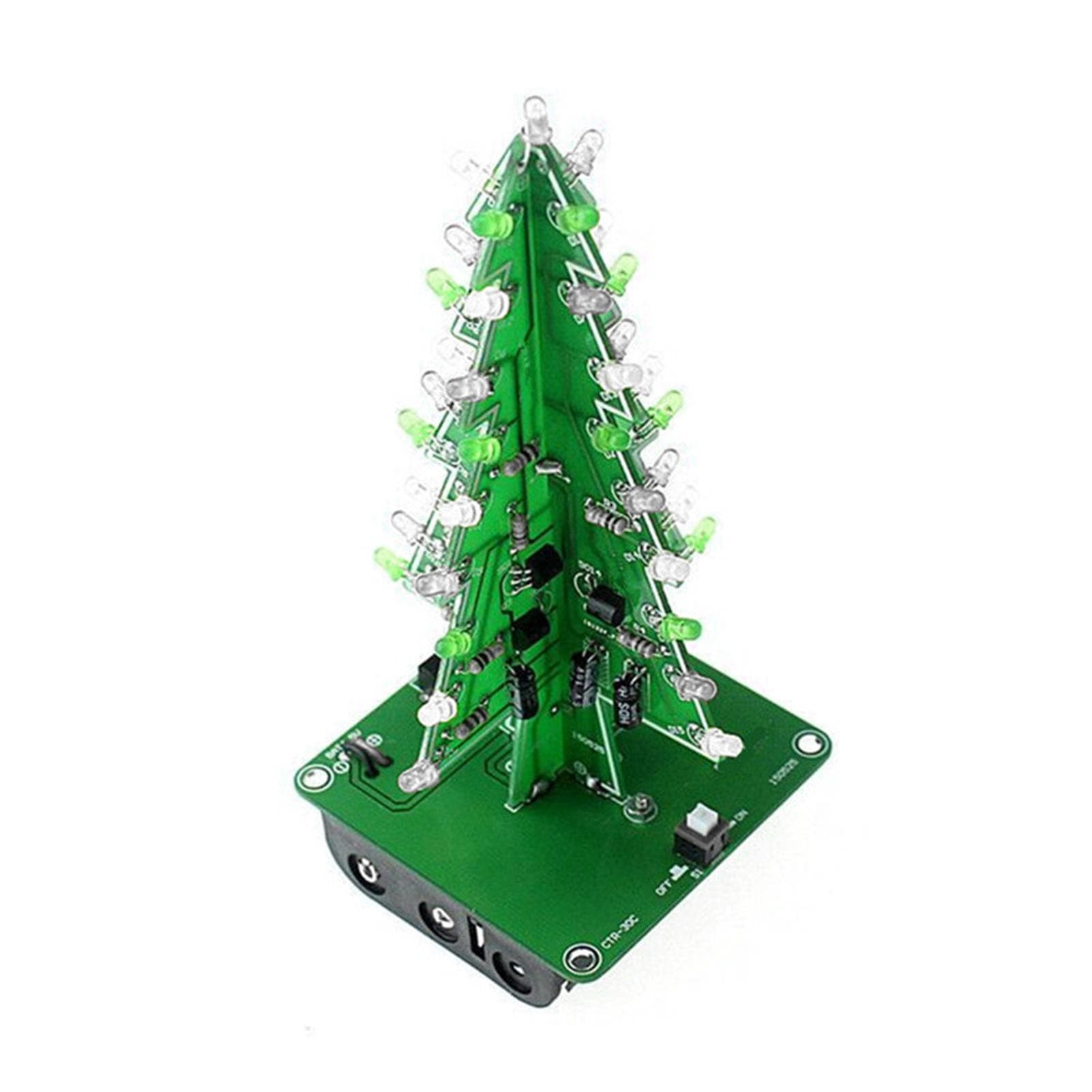 DIY Colorful Easy Making LED Light  Christmas Tree with Music Electronic Learning Kit Module green