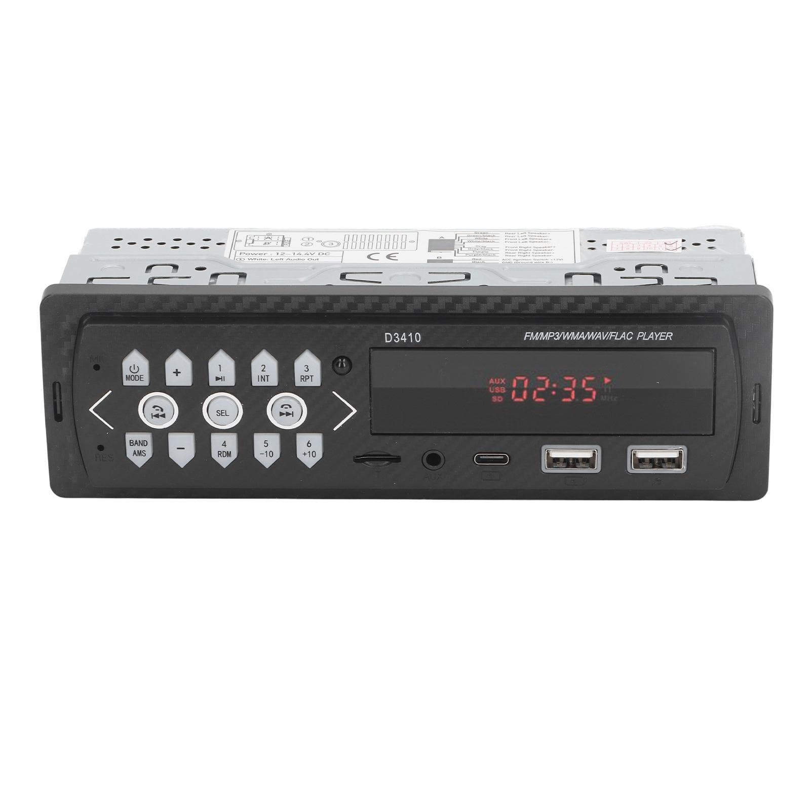 Single Din Car MP3 Radio Player Support U Disk AUX Bluetooth Memory Card HD Lossless Music USB Car