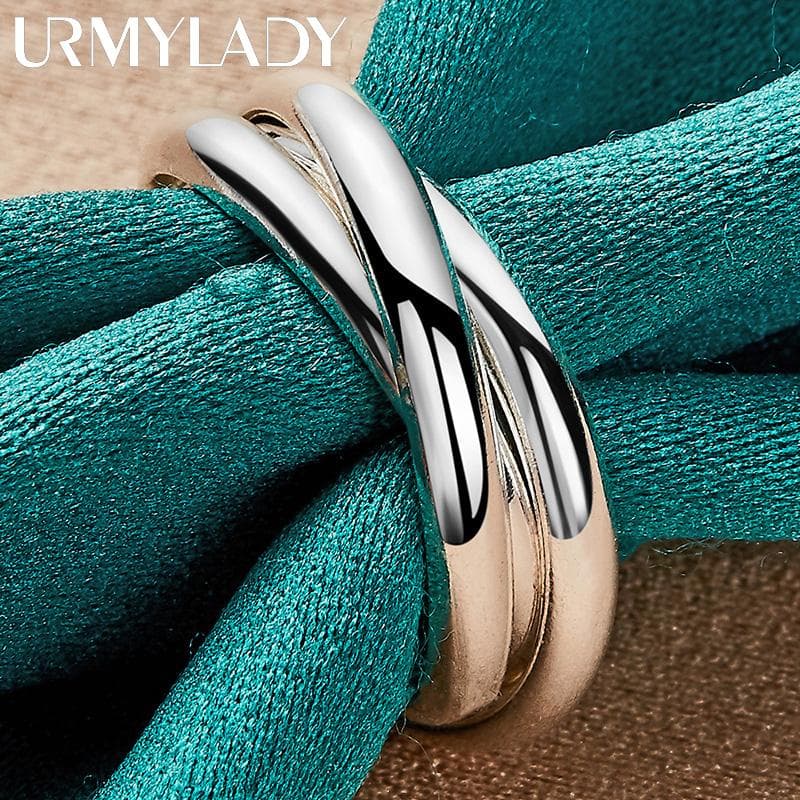 925 Sterling Silver Three Rings 5-10# Ring For Women Fashion Jewelry MR175 5