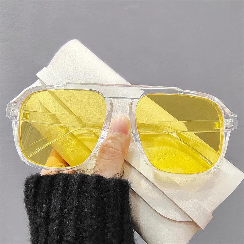 Men Oversized Sunglasses Classic Big Frame Sport Eyewear UV400 Vintage Brand Design Shades Trendy Glasses 1PC
