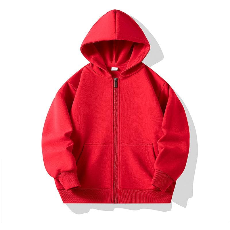 Hoodies for Children 2026 Autumn Zipper Hooded Sweatshirt Infants Boys Girls Clothes Casual Active School Teen Kids Outerwear 90cm red