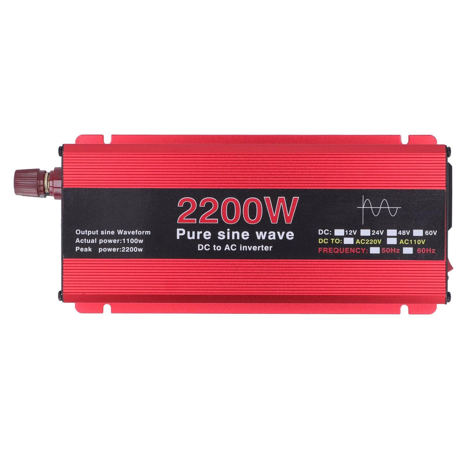 2200W Pure Sine Wave Inverter DC 12V to AC 220V Solar Wind Power Inverter for Outdoor Vehicle