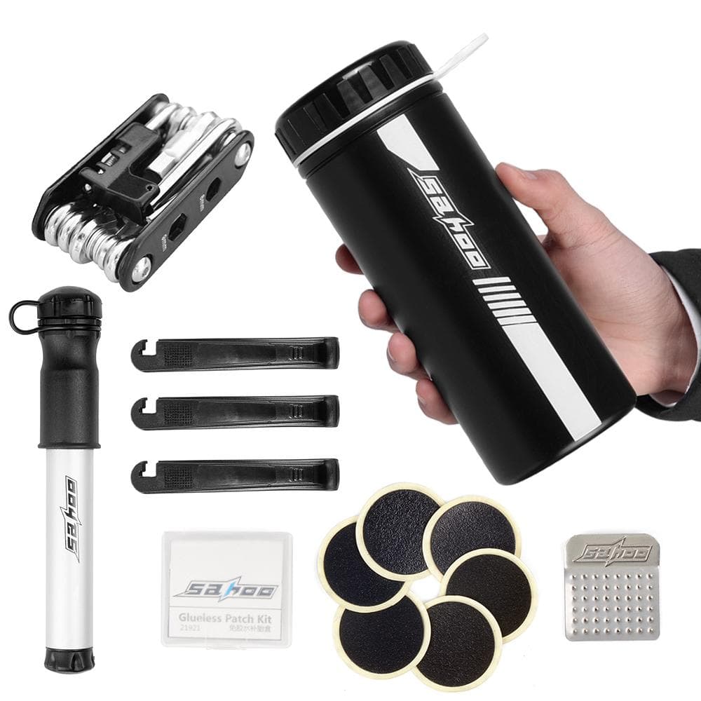 Bike Repair Tool Kits Bicycle Repair Set with Mini Pump 14 in 1 Multi Function Tool Kit 750ml Bike Tool Set
