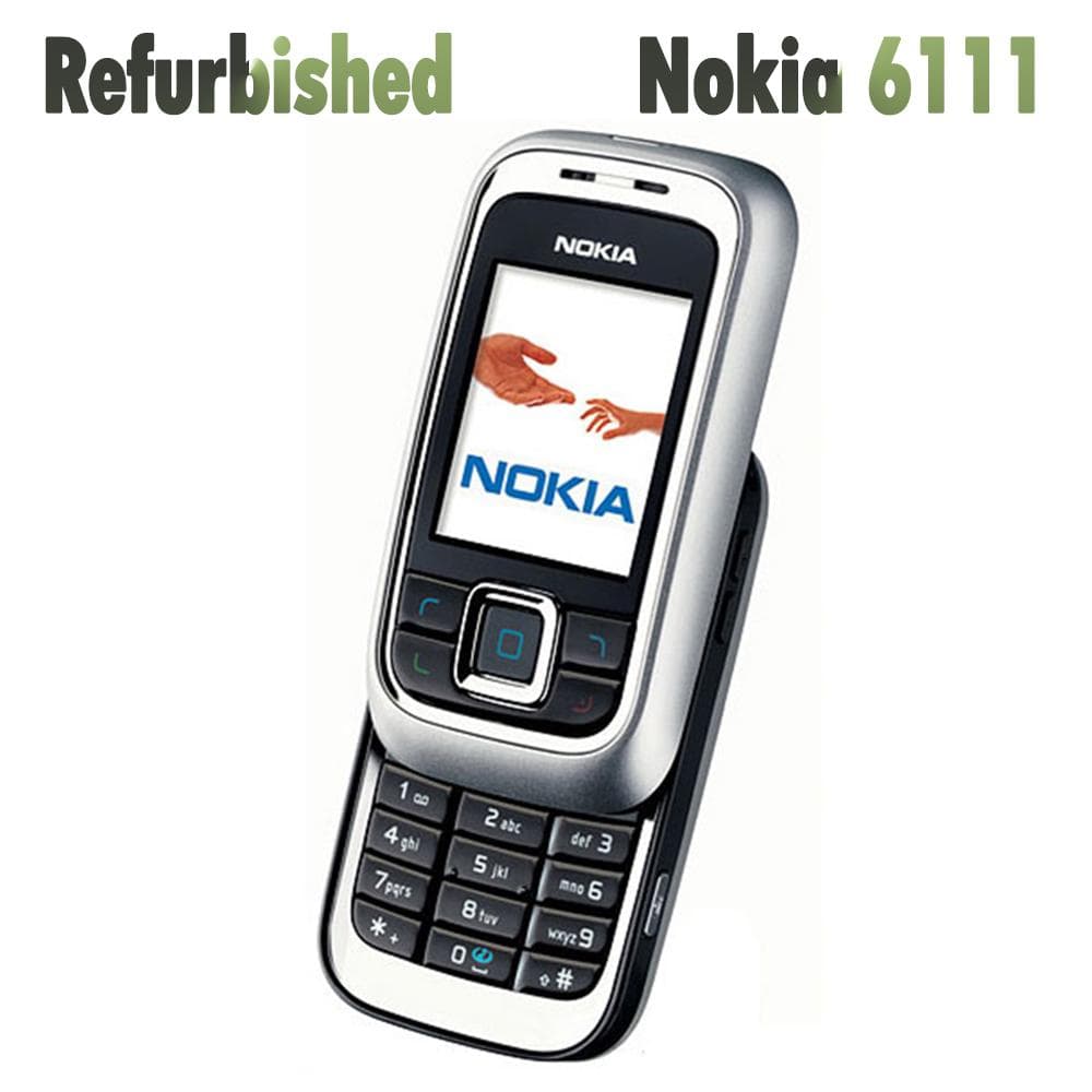 Refurbished Nokia Original Nokia 6111 Mobile Phone With 1 SIM 1 Battery 1 Charger silver