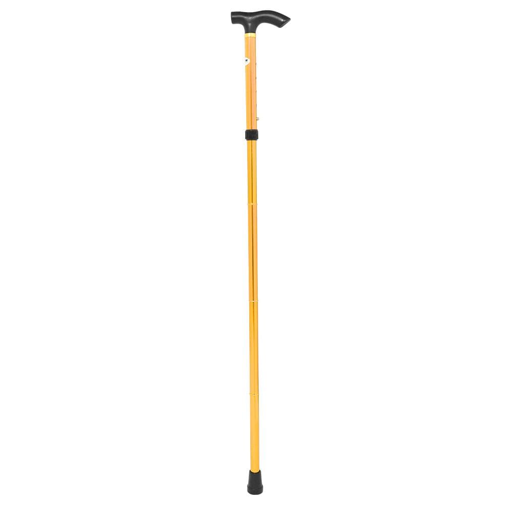 Aluminium Alloy Telescopic Lightweight Walking Cane Trekking Mountaineering Stick (Gold)