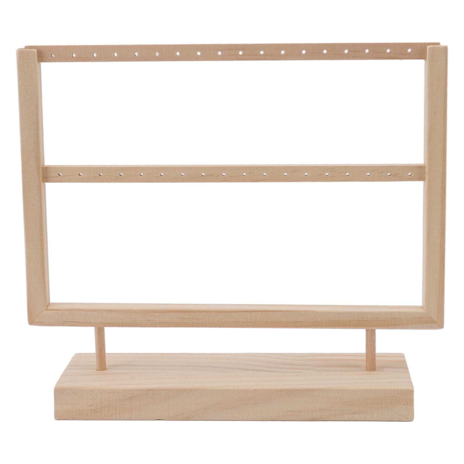 Earring Organizer Stand Log Color Wooden Earrings Jewelry Holder Storage Display Stand for Hanging