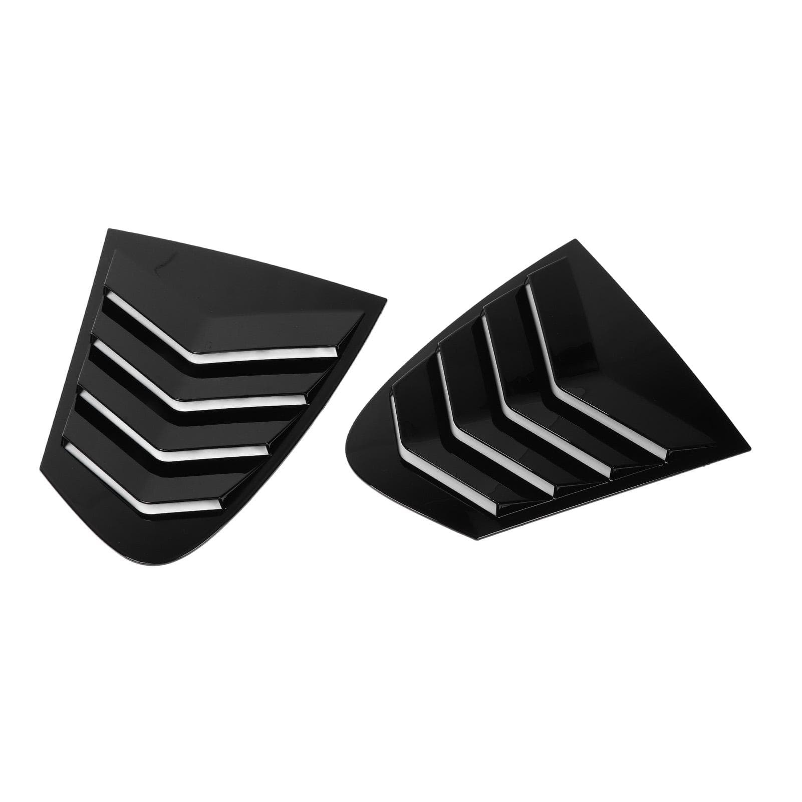 1 Pair Rear Window Louver Left Right Scratch Resistant Side Window Air Vent Louvers Scoop Cover black