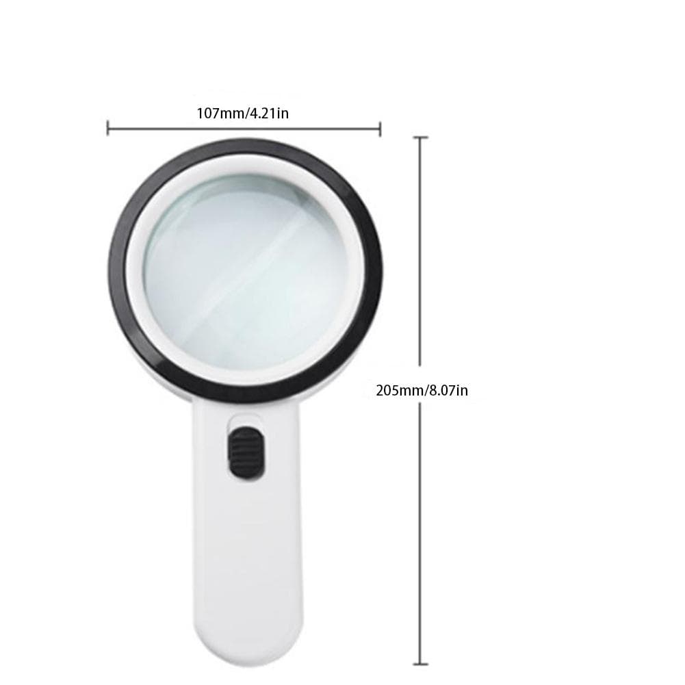30X Magnifying Glass with LED Light Handheld Lighted Magnifier for Close Work Reading Inspection