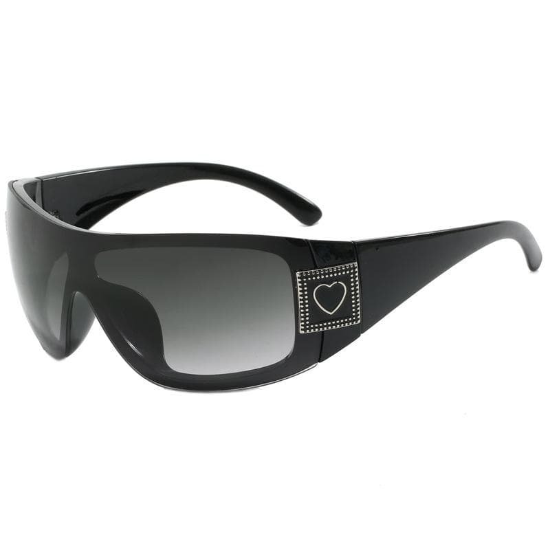 Y2K Rimless Sunglasses Luxury Brand Designer Vintage Punk Outdoor Sport Rivet Goggles for Women Men