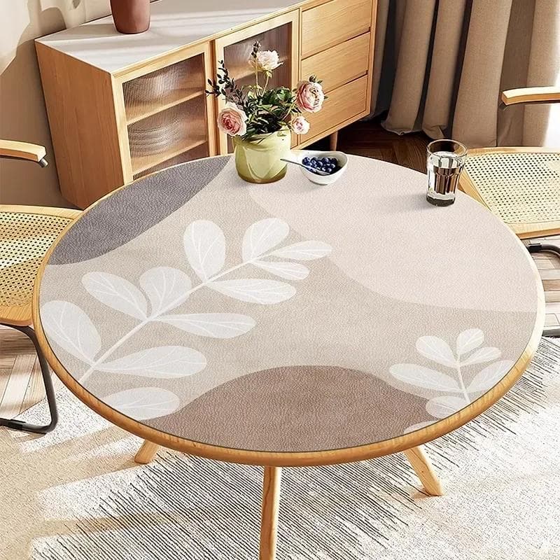 Round Waterproof Tablecloth Pvc Oil-proof Anti-scalding Dining Table Mat Japanese Minimalist Style Home Decoration Tablecloths Diameter 120cm