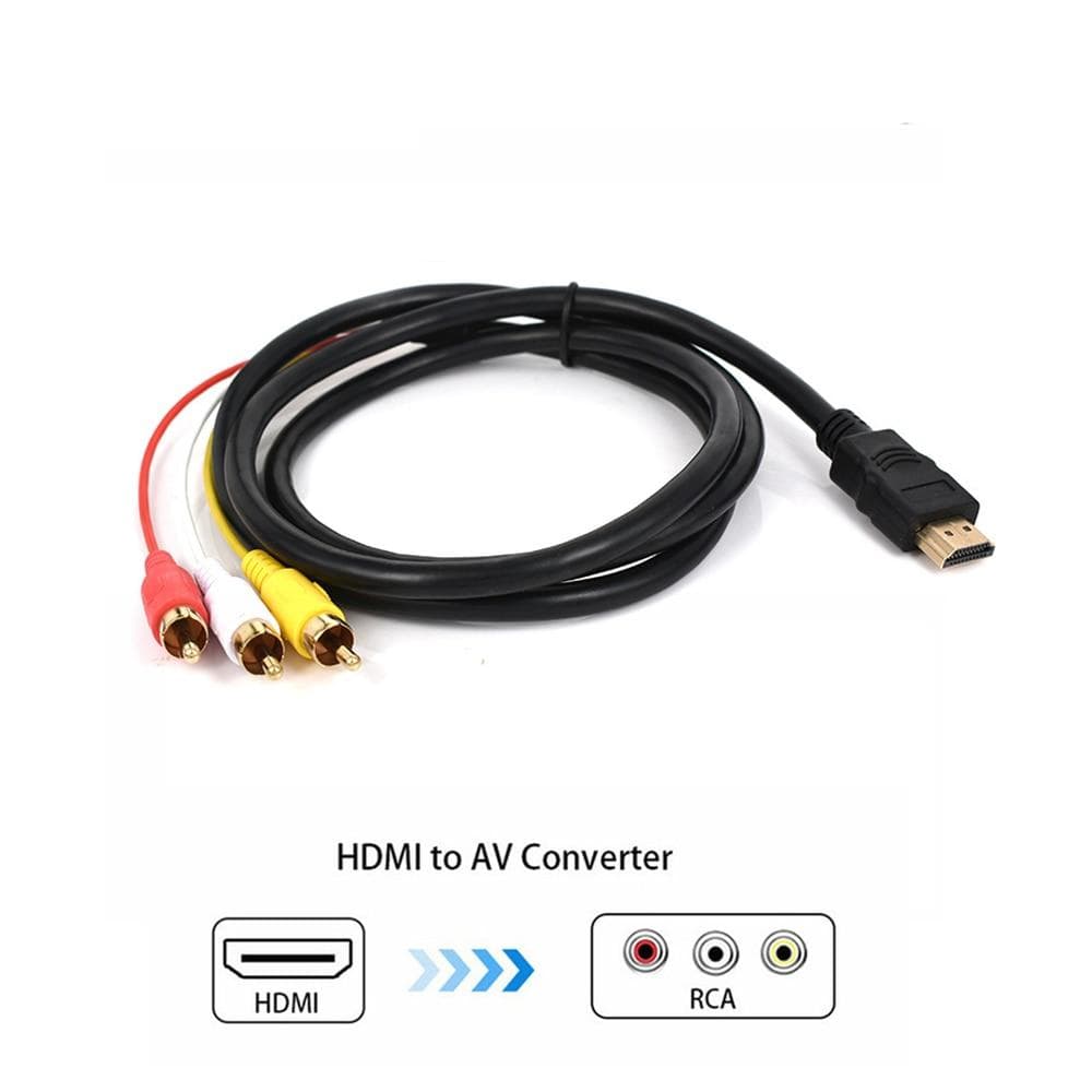 1080P 1.5M HDMI-compatible to 3 RCA Video Audio HDMI-compatible Cable AV Cord Converter Adapter For HDTV TV Set-Box DVD Laptop 1.5m