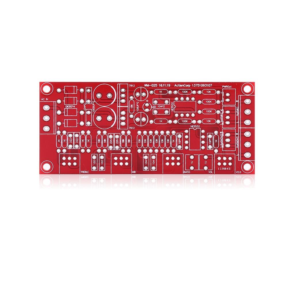 HIFI Preamp NE5532 Pre amplifier Tone Board Kits AC 12V OPAMP HIFI Amplifier(Assembled board)