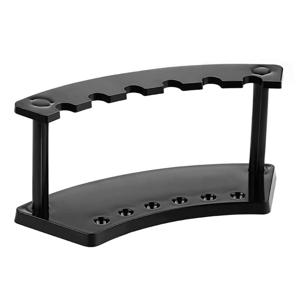 Vertical 6-Slots Pen Holder Plastic Pen Display Stand Eyebrow Pen Stand Makeup Brush Rack Organizer black