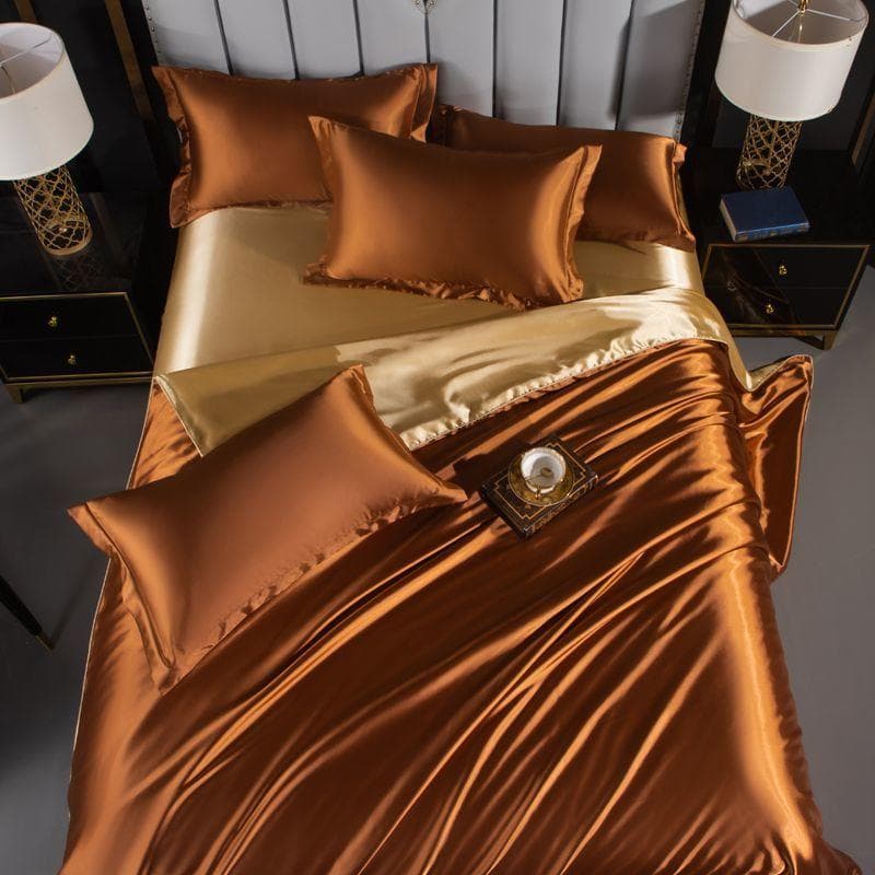 High End Home Emulation Silk Satin Bedding Set Luxury Single Double Duvet Cover Set High Quality King Queen Size Bedding Sets 150x200cm 1pc cover