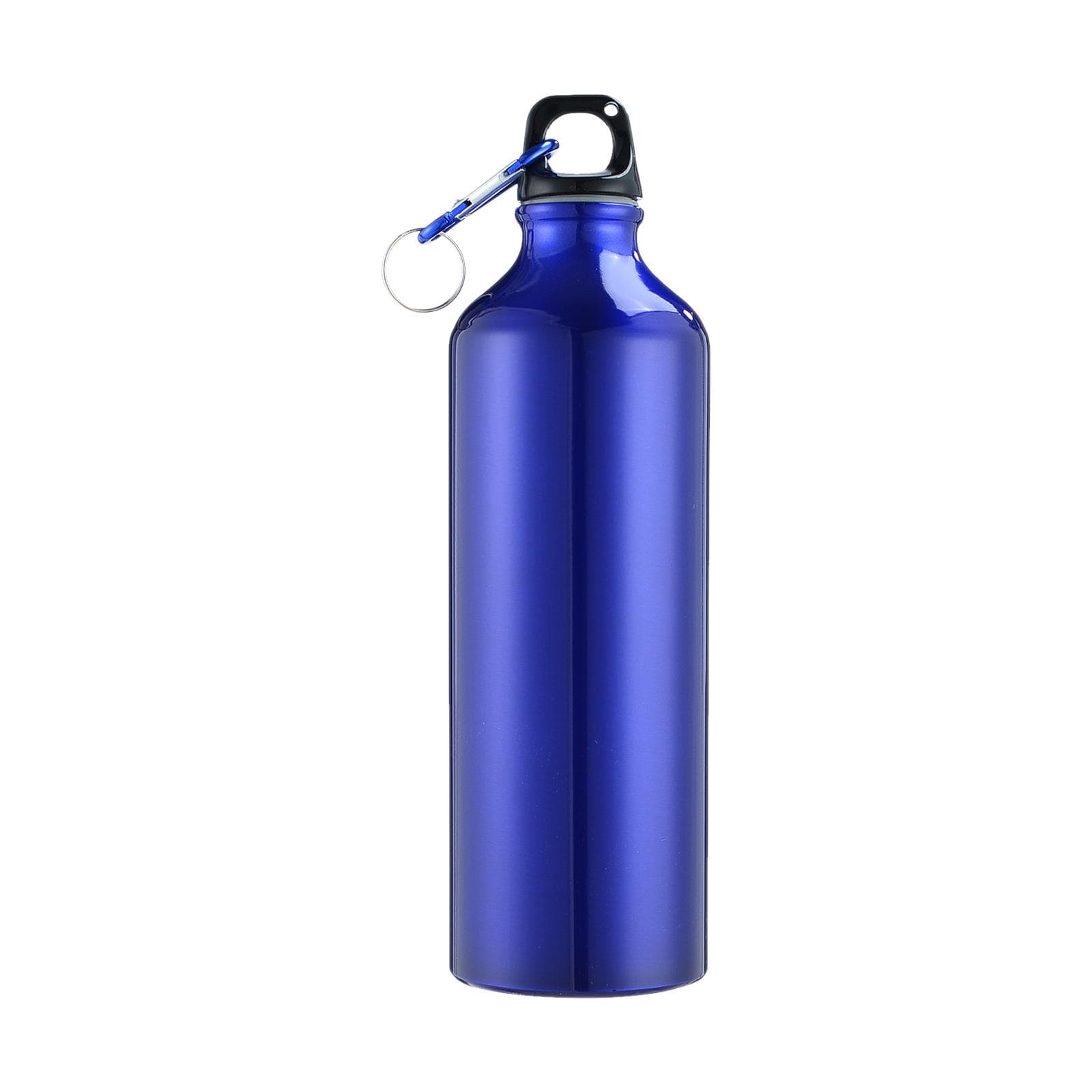 750mL Water Bottles with Carabiner Portable Aluminum Water Bottle Reusable Leakproof Water Jug for blue