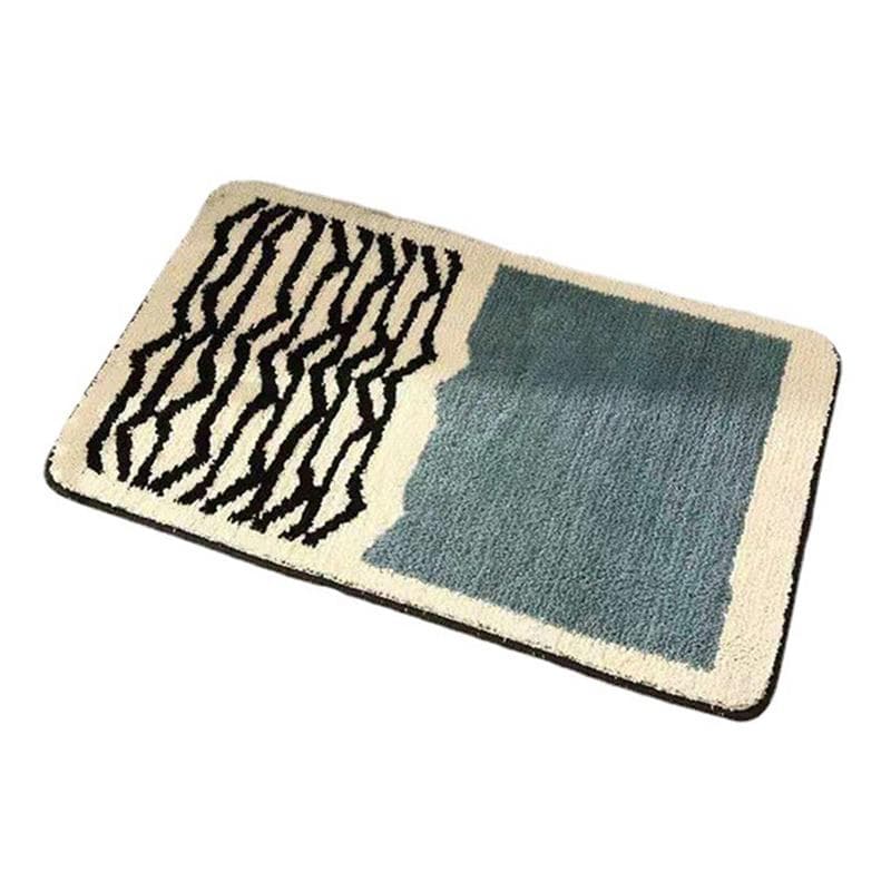 Carpet Rectangular Anti Skid Thickened Comfortable Moisture Absorbing Washable Rug for Entrance 40 X 60cm / 15.75 X 23.62in blue