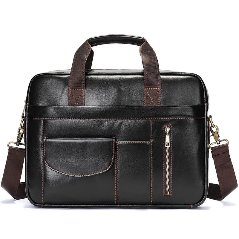 Miling Men's Genuine Leather Business Laptop Briefcase M