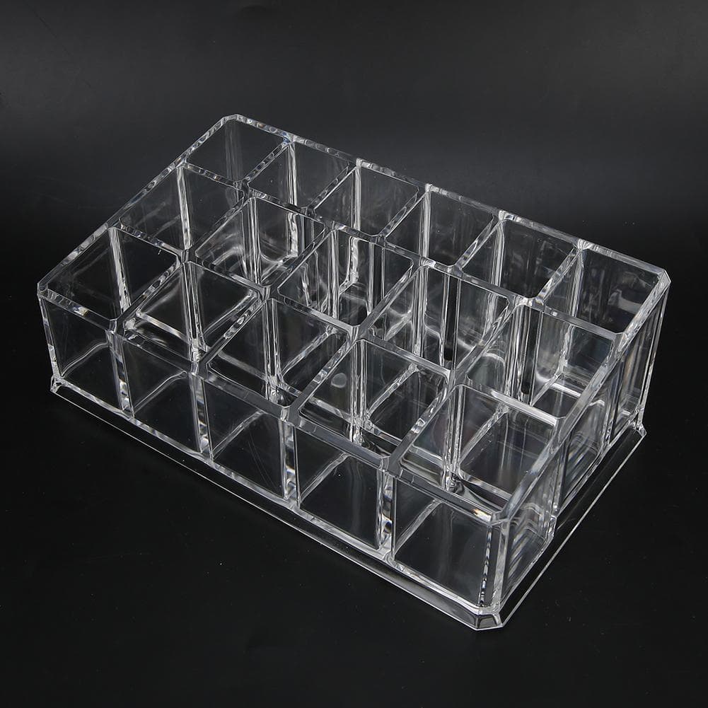 16 Grid Transparent Acrylic Nail Polish Lipstick Storage Case Organizer Storage Rack
