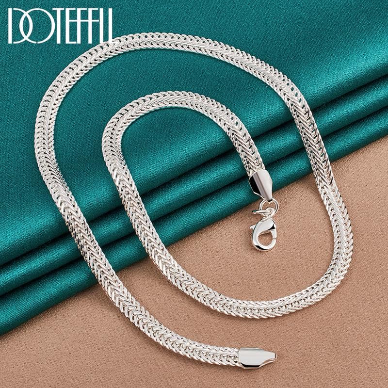 6mm Snake Chain Necklace 925 Sterling Silver Gift Fashion Jewelry 50cm