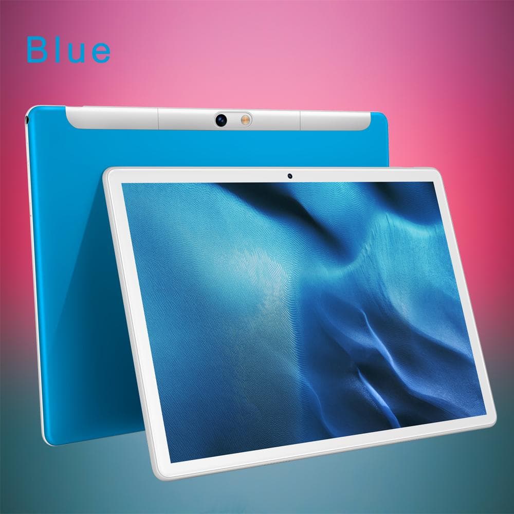 BDF 10.1 Inch 4GB+64GB Tablet Android13 Phone Call SIM Card 3G Octa Core FM Wi-Fi Bluetooth IPS Display Tab add cover case blue