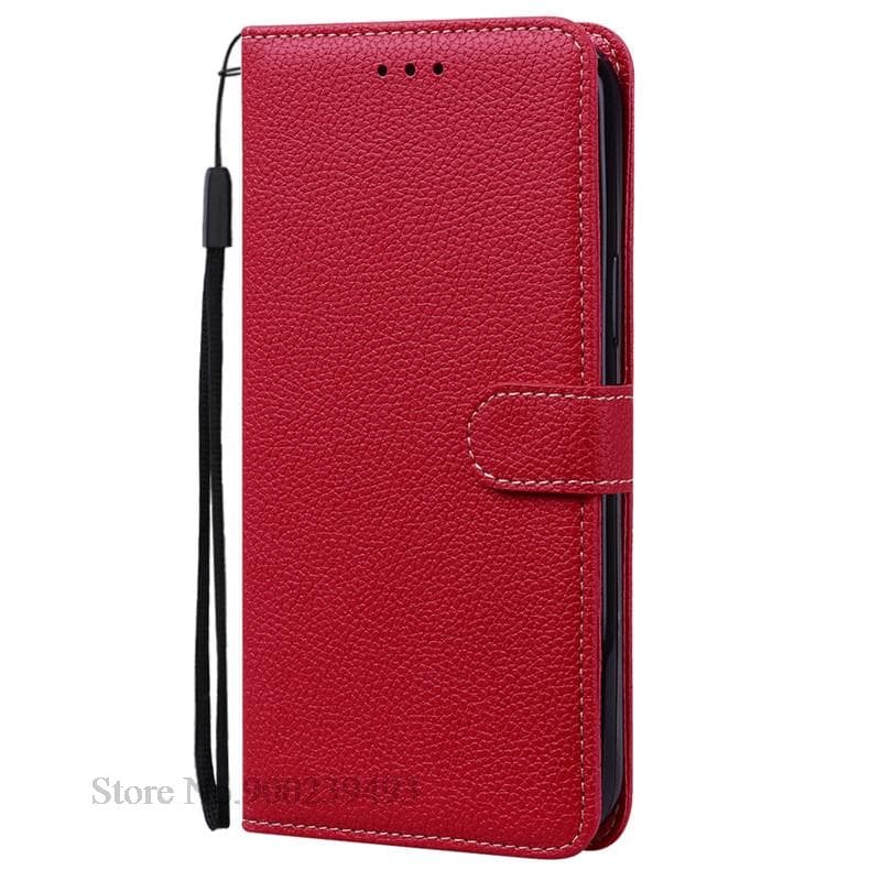 6/6T Case For Oneplus 6 Case Leather Flip Wallet Cover For Oneplus 6T Case Stand Book Cover For Oneplus 6 Case 6T Coque Fundas For Oneplus 6 dark red