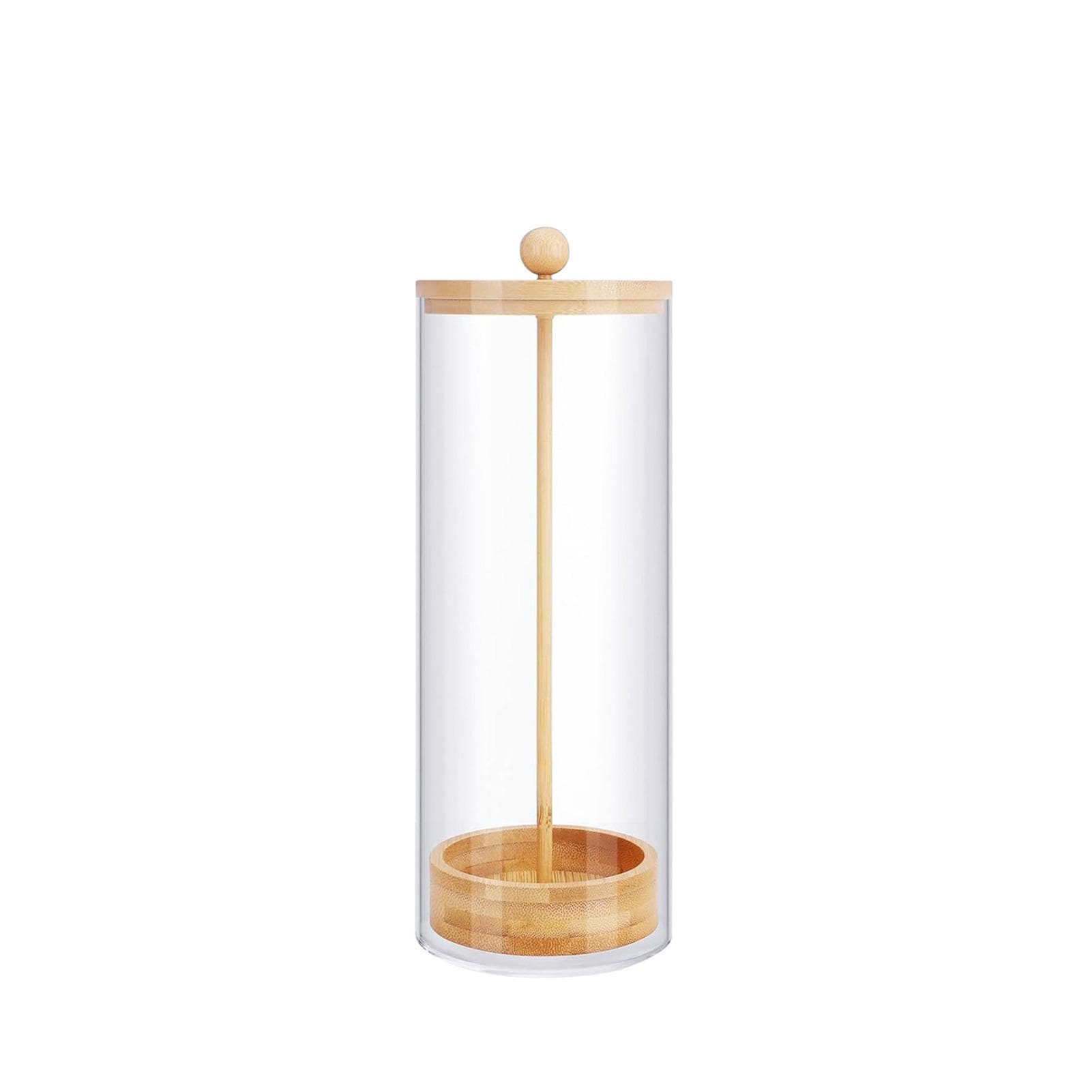 Wooden Straw Holder Simple Transparent Multi Purpose Countertop Straw Organizer Dispenser for Home A transparent