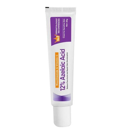 Azelaic Acid 12% Cream Brightening Soothing Facial Cream 20g Oil-Free Fast Absorbing Hyaluronic Acid Essence for Relieving Face Redness Dark Spots 1pc