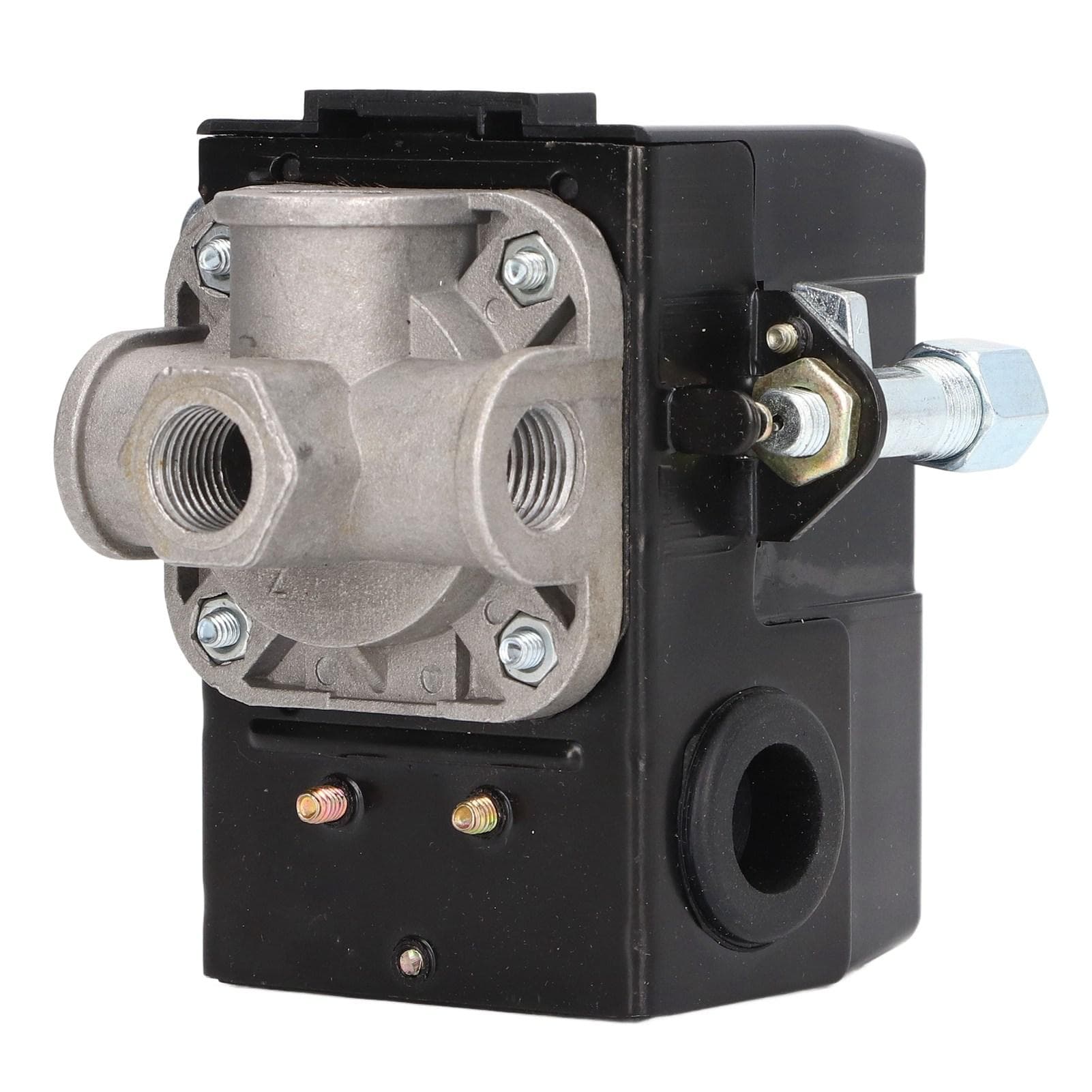 Air Compressor Pressure Switch 4 Ports Pressure Control Switch with On Off Metal Lever and Unloader