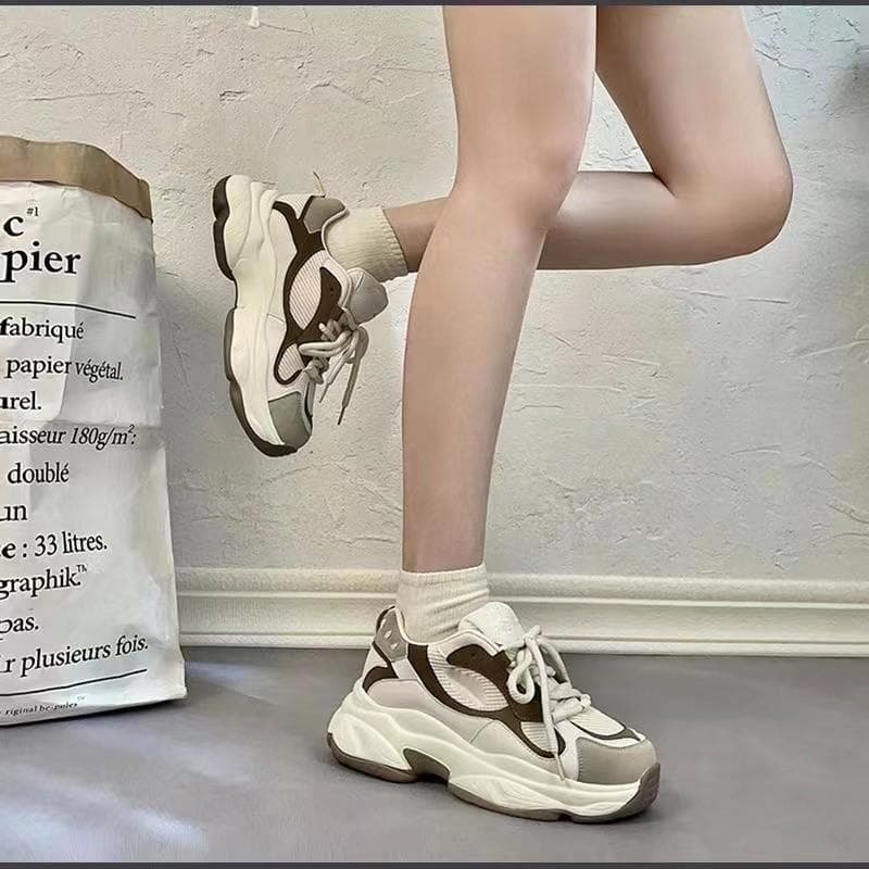 Sports Shoes Women's  New Daddy Shoes Spring and Autumn Girls Korean Version of Harajuku Style All-match Fashion Trend Running Shoes 40