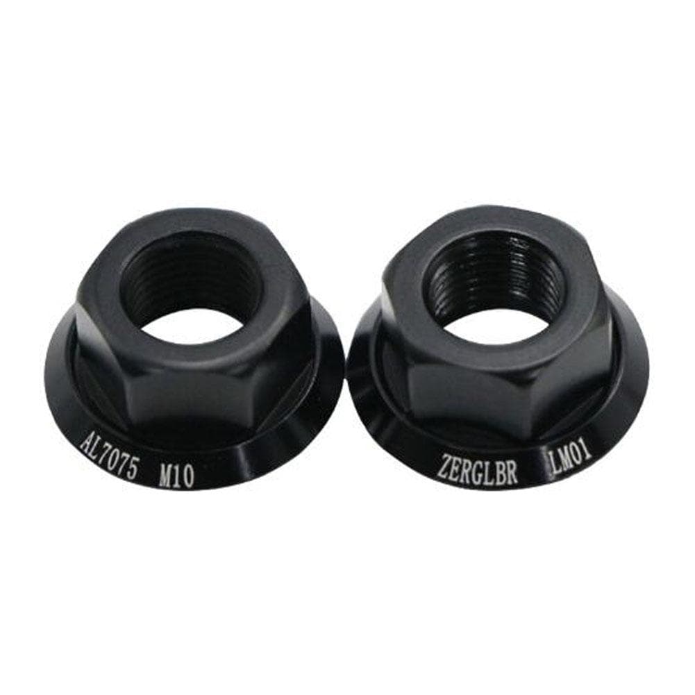2pcs Bicycle Wheel Hub Axle Nuts 7075 Aluminum Alloy M10*P1.0 Bolt Screw Nut for Front and Rear black