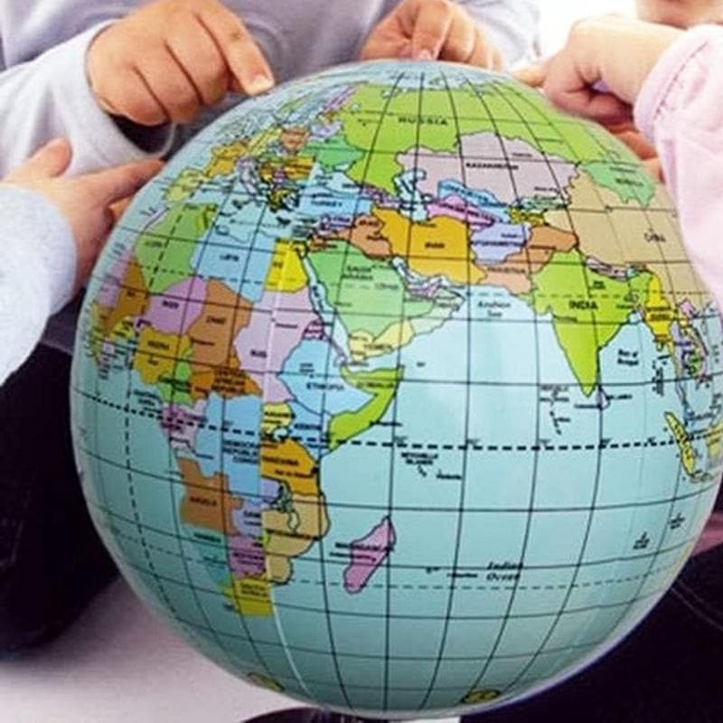Inflatable World Earth Map Geography Teacher Aid Ball Toy Xmas Gift 38cm