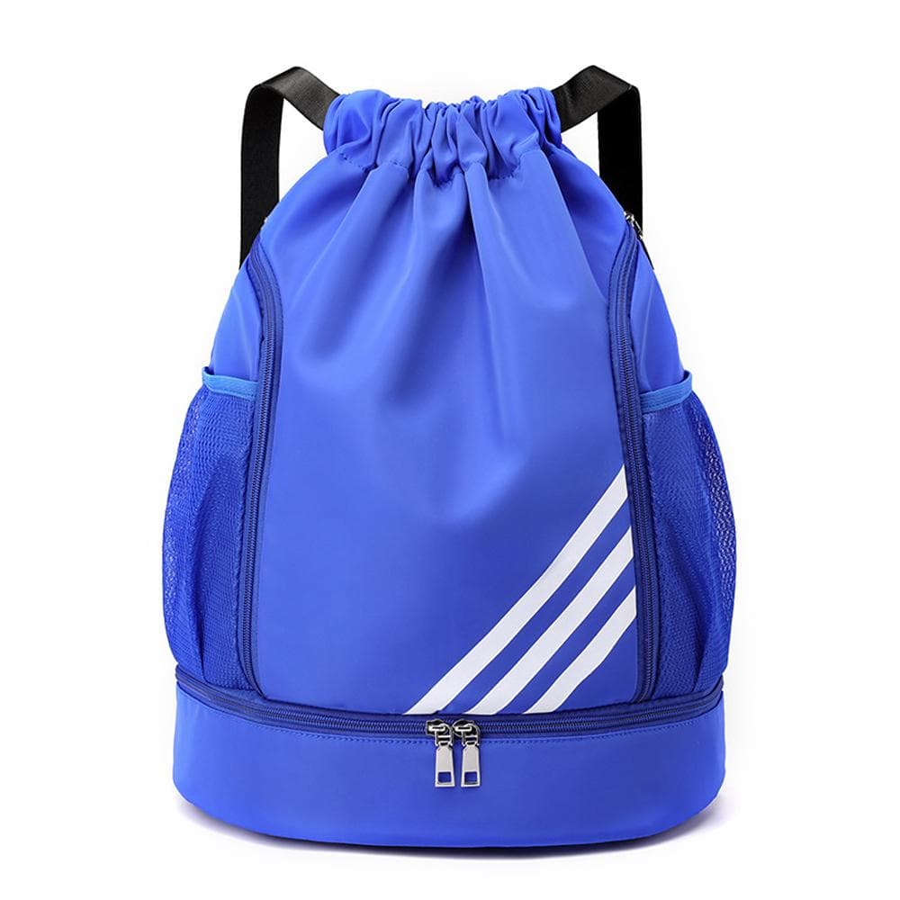 Outdoor Sports Balls Backpack Drawstring Bag Portable Oxford Cloth Basketball Football Organizing royal blue