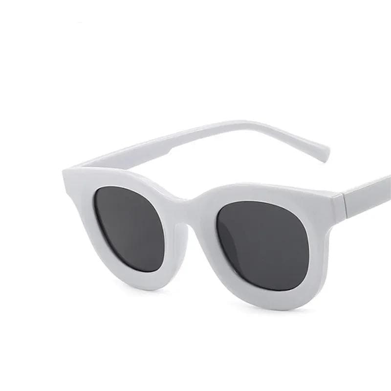 Fashion Thick Round Frame Sunglasses for Women Men Vintage Hip Hop Punk UV400 Designer Brand Eyewear As picture