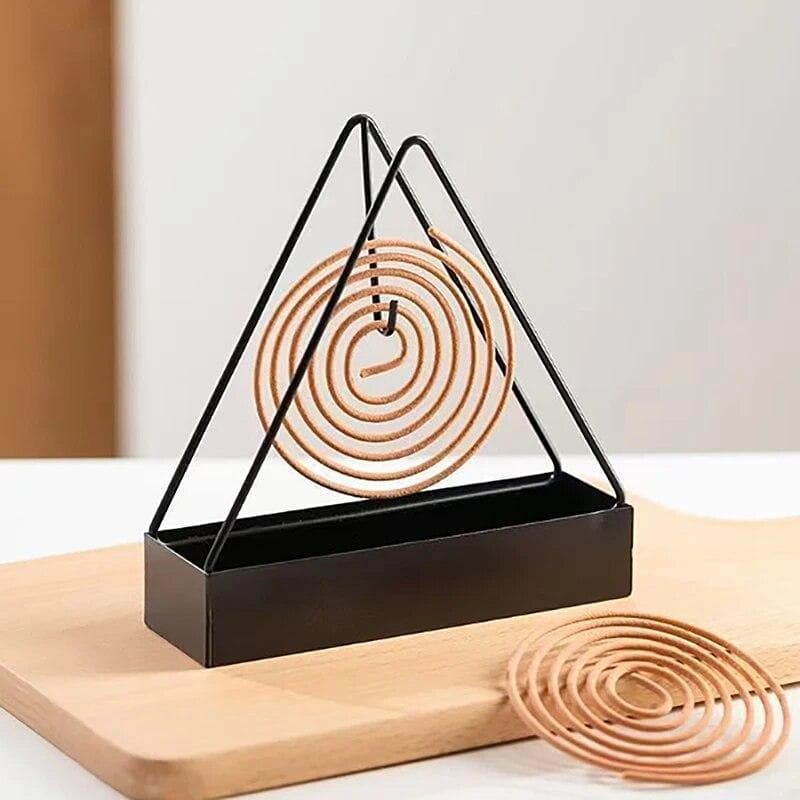 Iron Mosquito Coil Holder & Incense Burner Frame Incense Holders Coil Modern Repellent Incense Rack For Household Bedroom Patio black