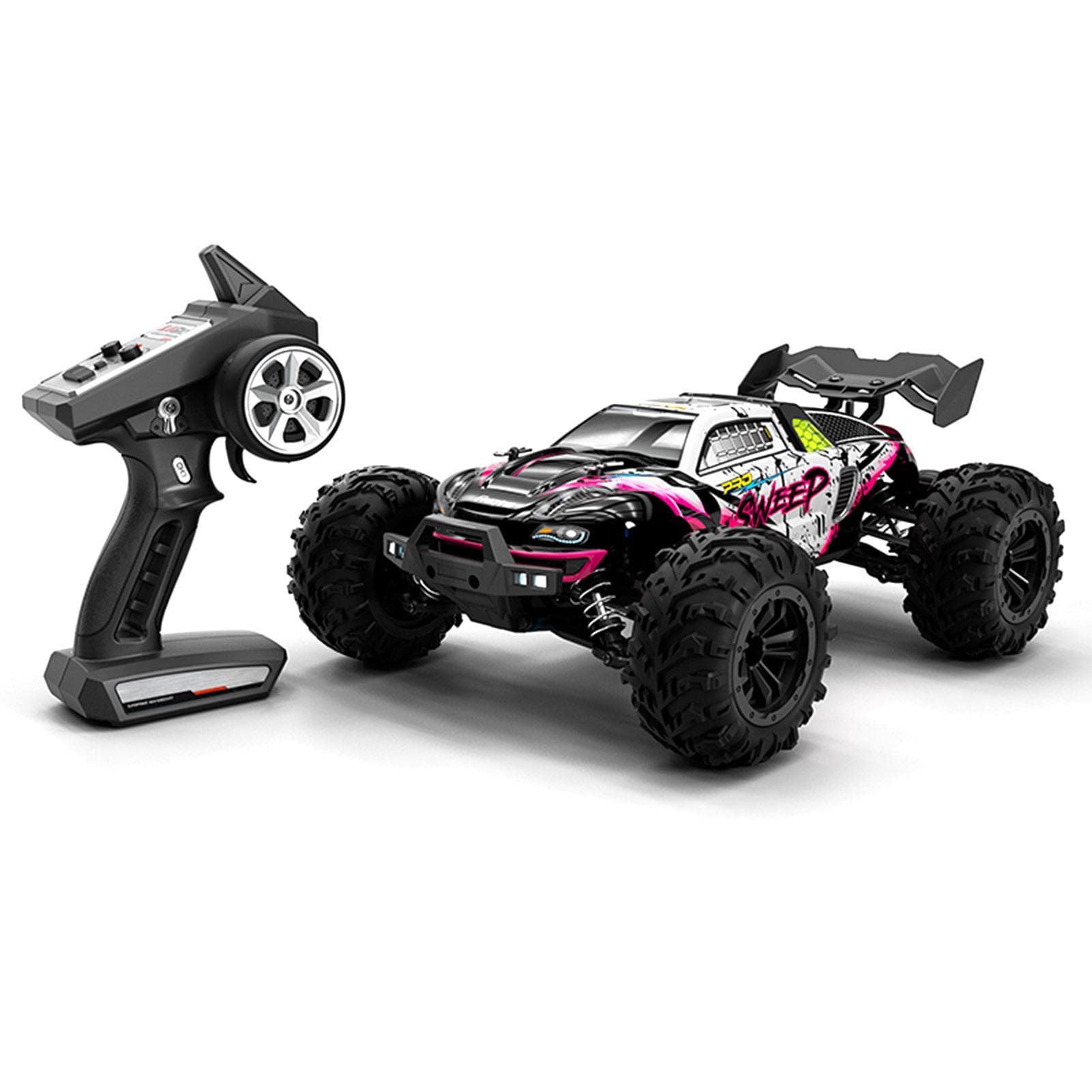 RC Car 2.4Ghz 70KM/H High Speed 1/16 Off Road RC Trucks Brushless Motor LED Light 4WD Vehicle 1 battery red