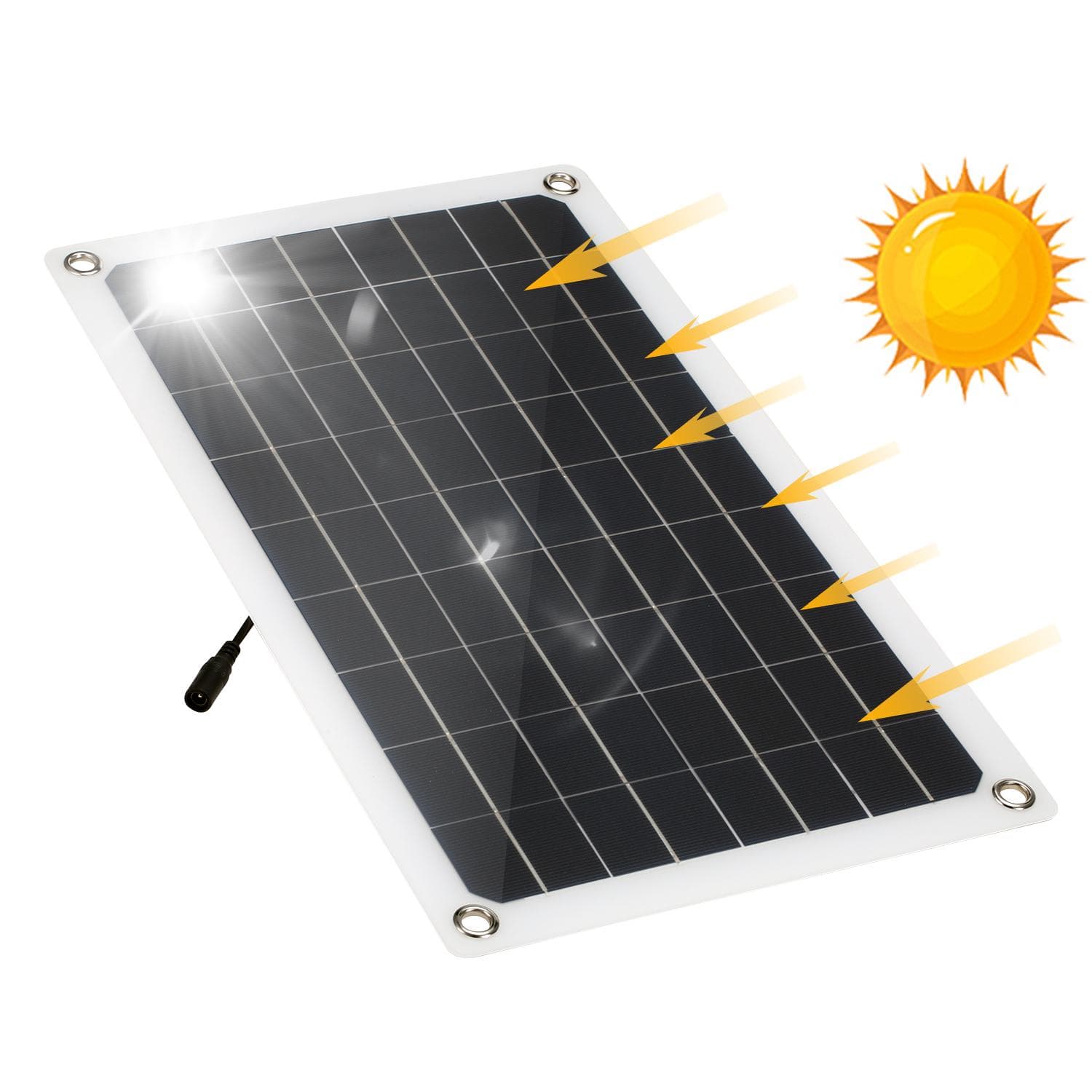 12V 20W Solar Panel Monocrystalline Silicon Solar Cell with Dual USB Car Charger Lighter Alligator black