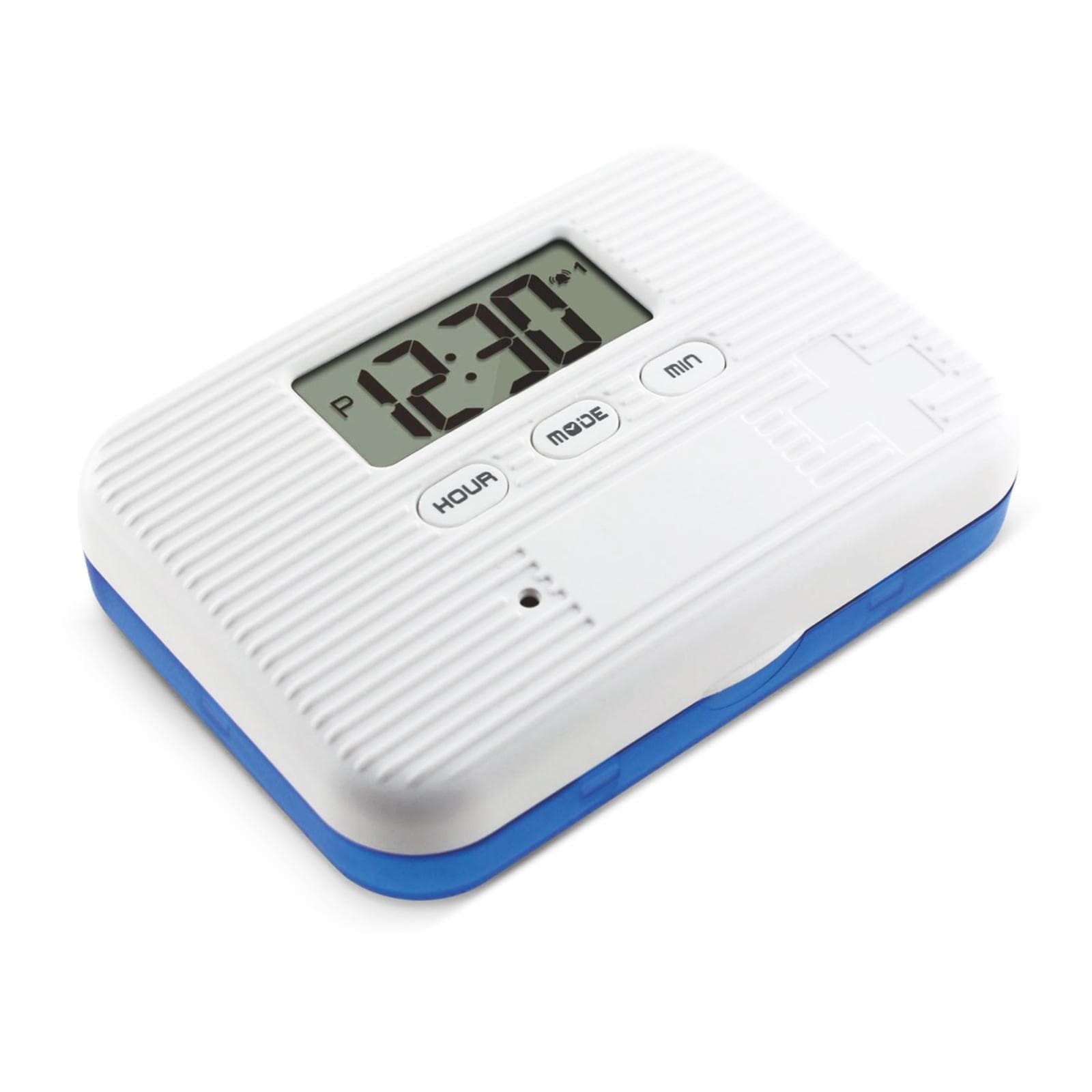 Portable Mini Pill Box Timed Reminders 6 Compartments Pill Organizer Electronic Reminder Pill Box blue
