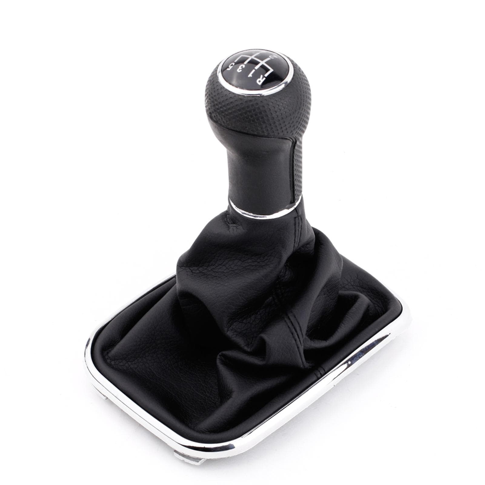 New 5 Speed Gear Shift Knob Gaitor Boot Black PU Leather Replacement for VW Golf Bora Jetta GTi MK4 black