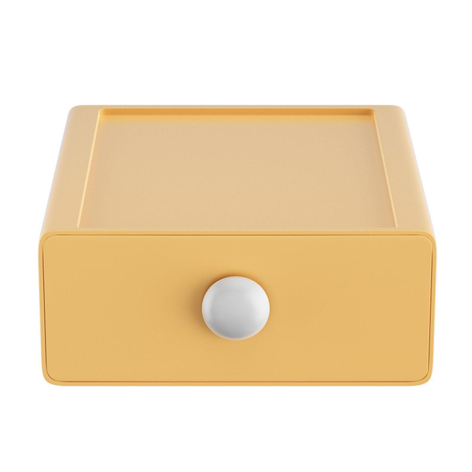 Desktop Drawer Storage Box Multifunctional Space Saving Large Capacity Desk Supplies Storage yellow