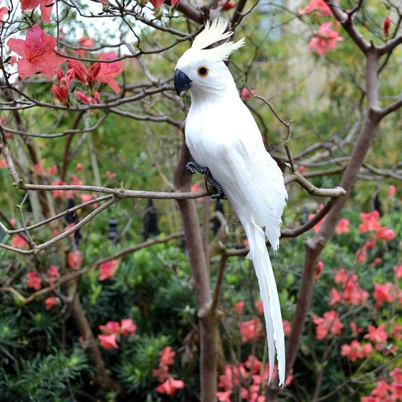 6 Colors 25cm Simulation Parrots Birds Artificial Parrots Home Garden Yard Decoration white
