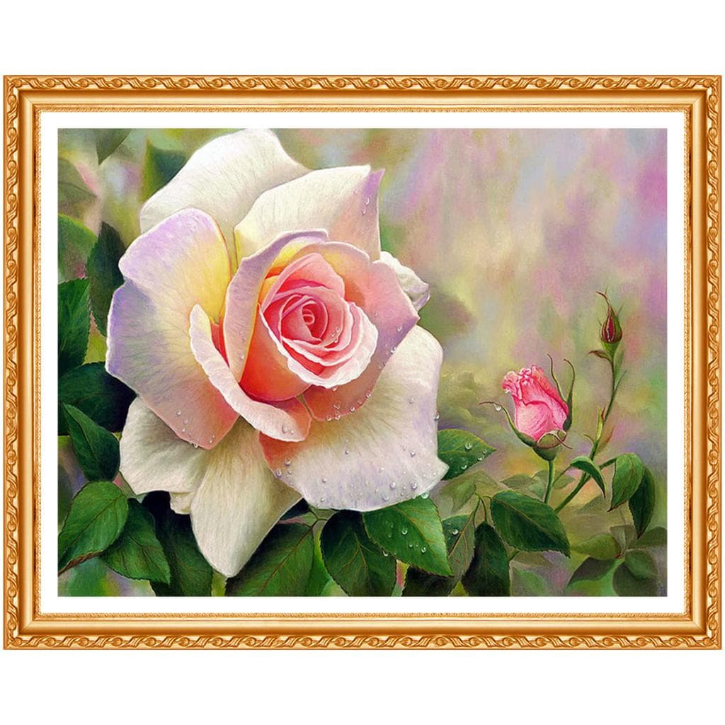 3D Diamond Painting Stitch Rose Floral Rhinestone Crystal Needlework Embroidery Full Diamond Decor 20X30CM