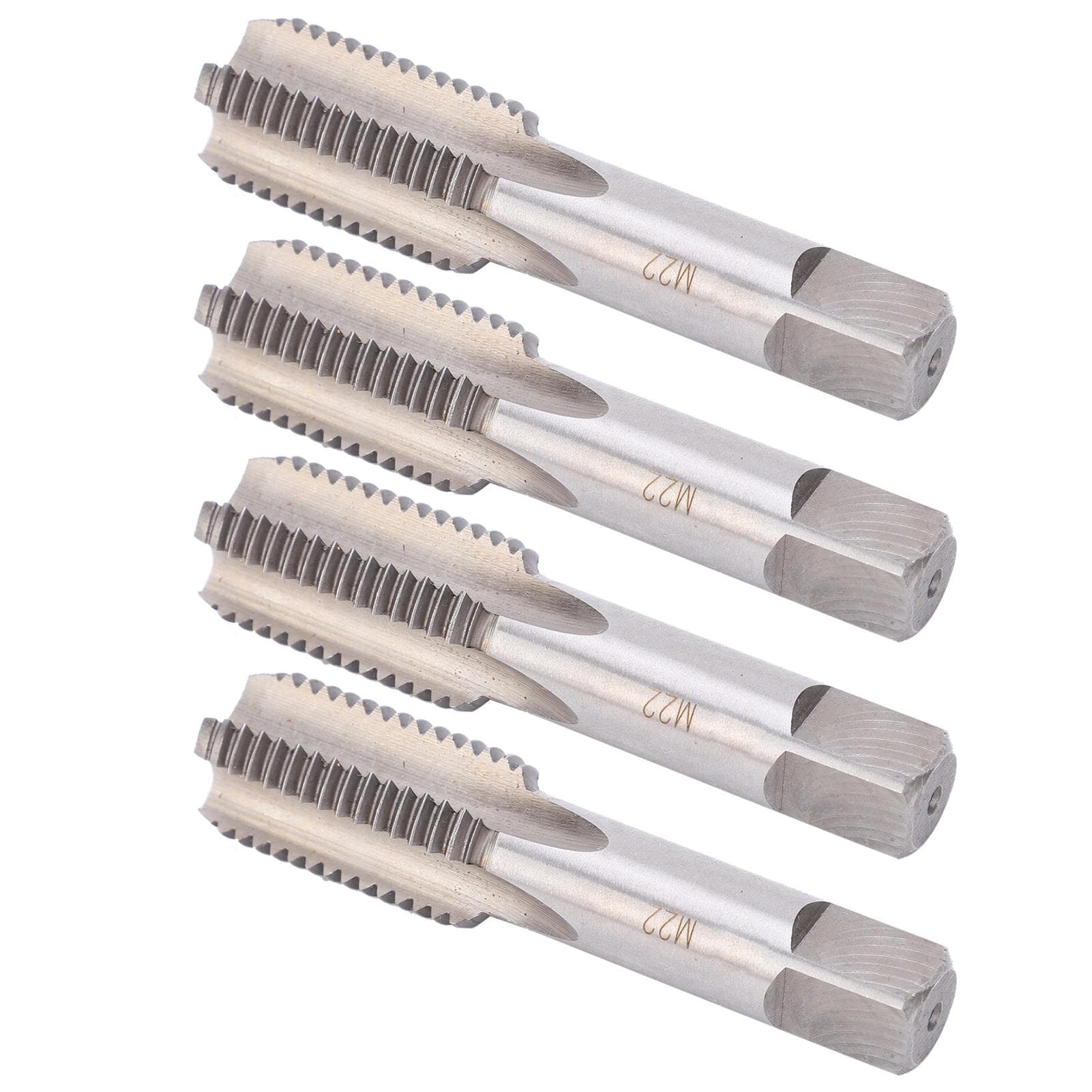 4PCS M22 Alloy Tool Steel Straight Flute Metric Hand Tap Screw Thread Tapping Hand Tool