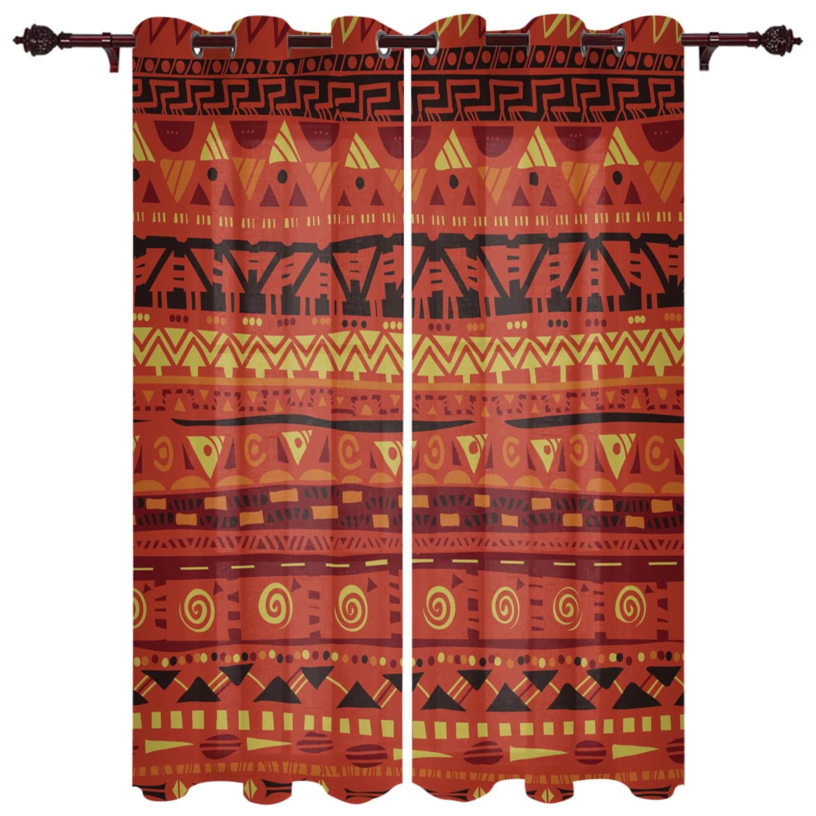 Modern Window Curtains African Style Luxury Fashion Curtains for Living Room Bedroom Kitchen Drapes 100W x 215H(cm) x2