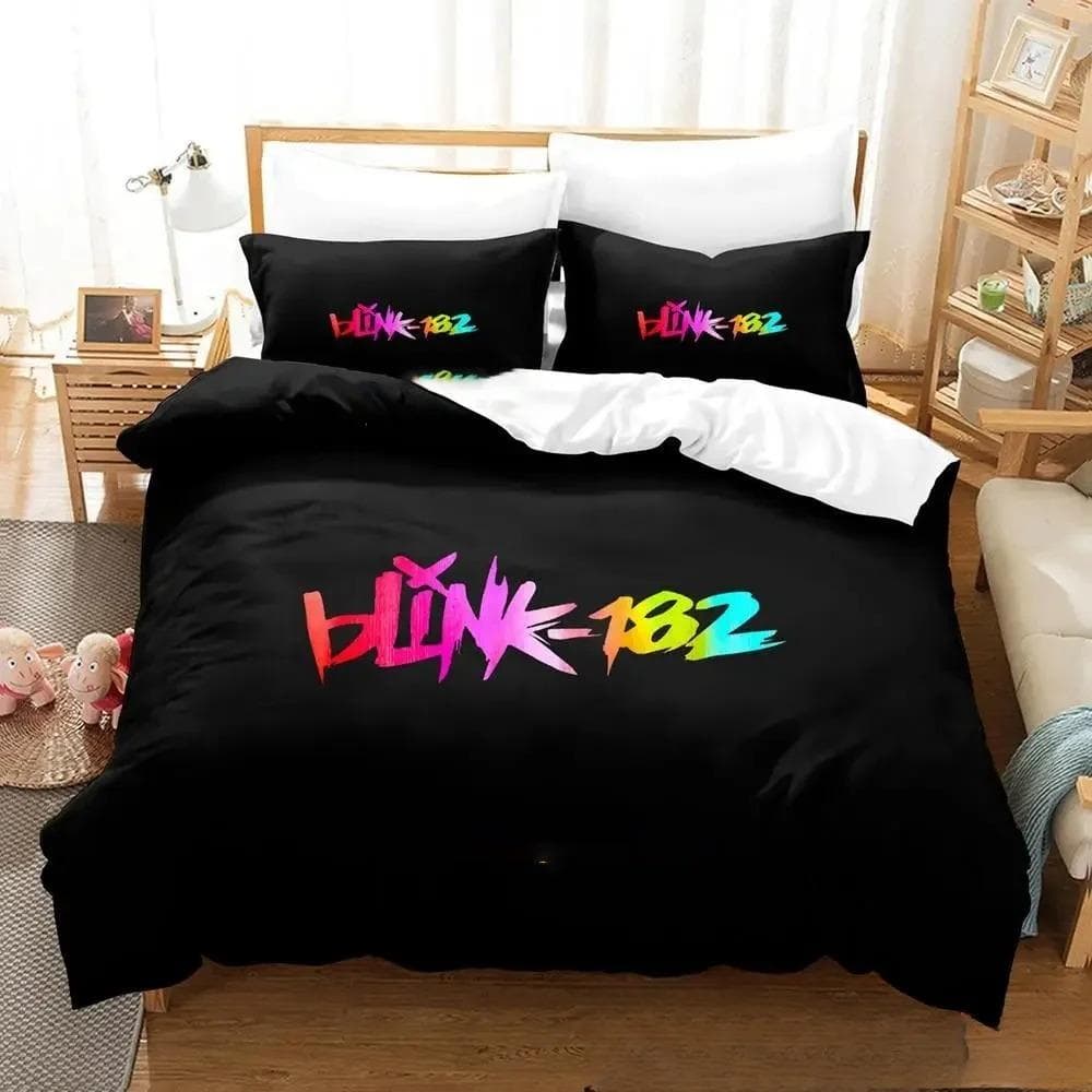 3D Printed Music Band B-Blink-182 Bedding Set Boys Girls Twin Queen King Size Duvet Cover Pillowcase Bed boys Adult Home Textile US King 264x228cm