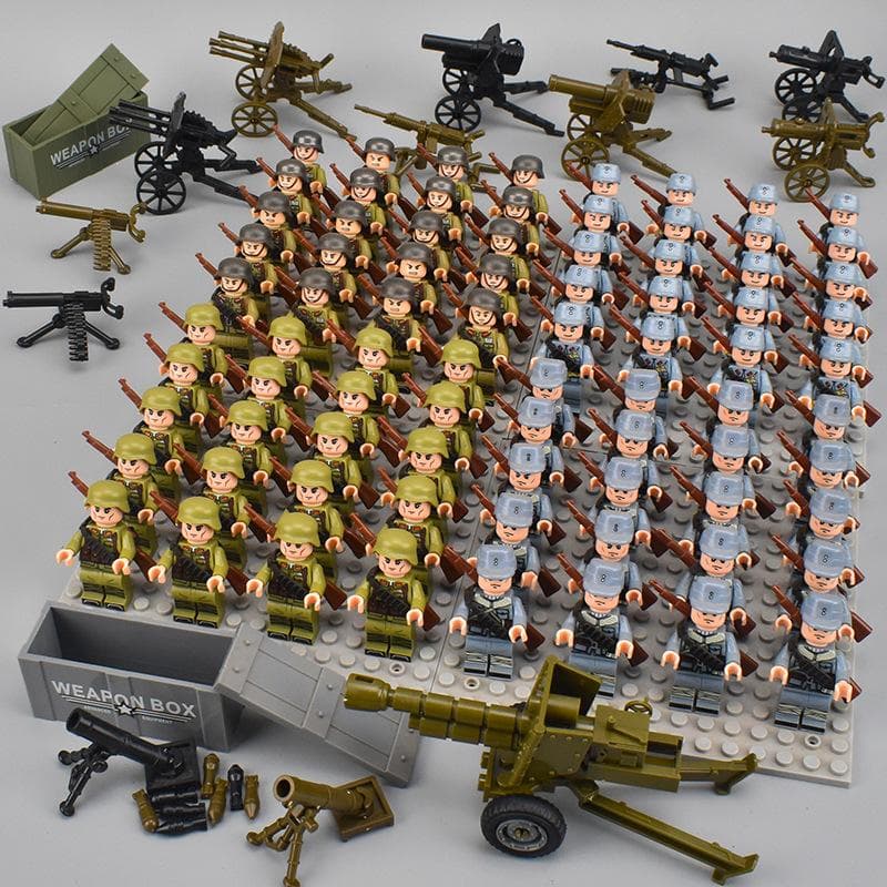 80pcs Kids Toys  Soldiers Building Blocks  Mini Action Figures Educational Toys For Boys Birthdays Gifts