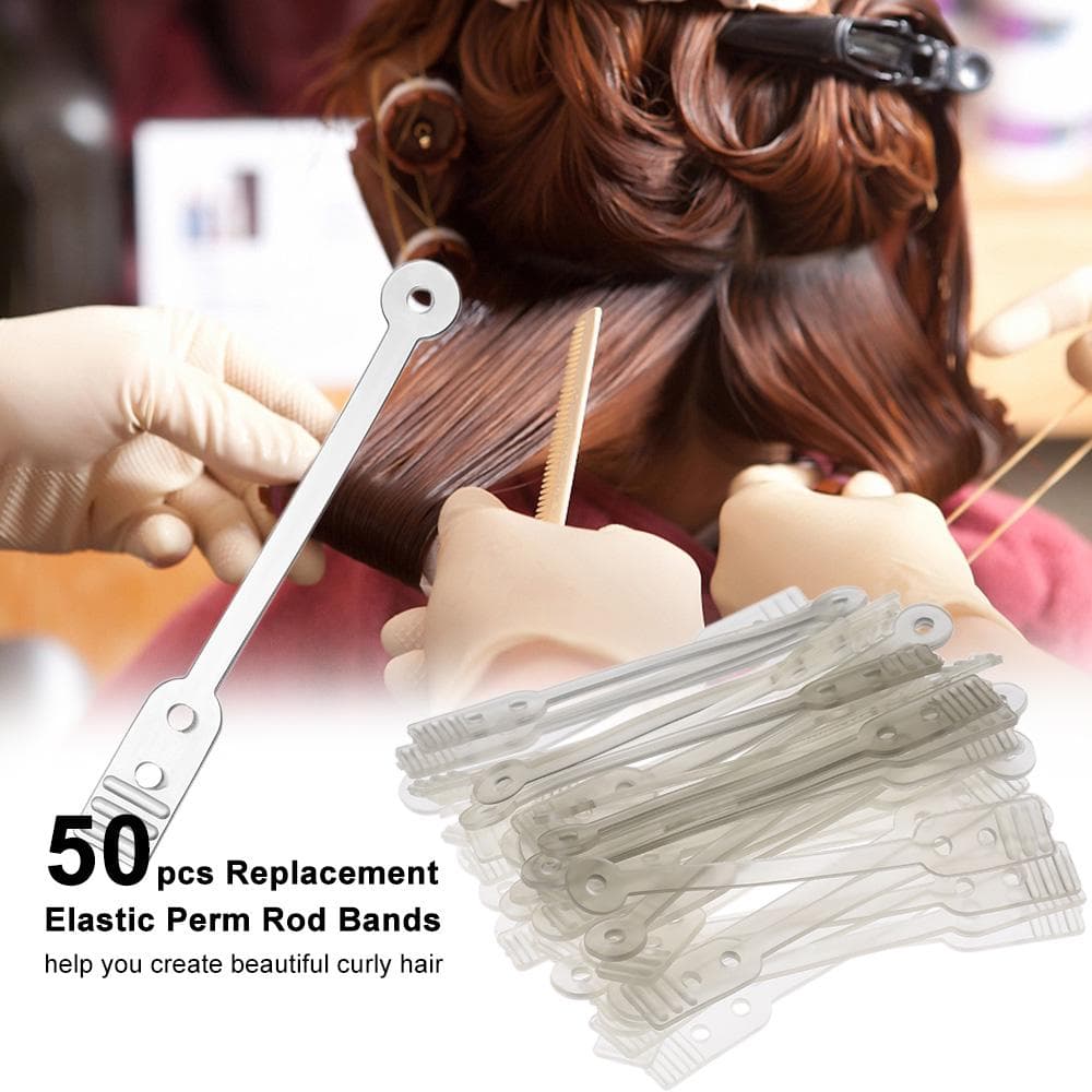 50pcs Perm Rod Bands Replacement Elastic Rubber Bands For Long Professional