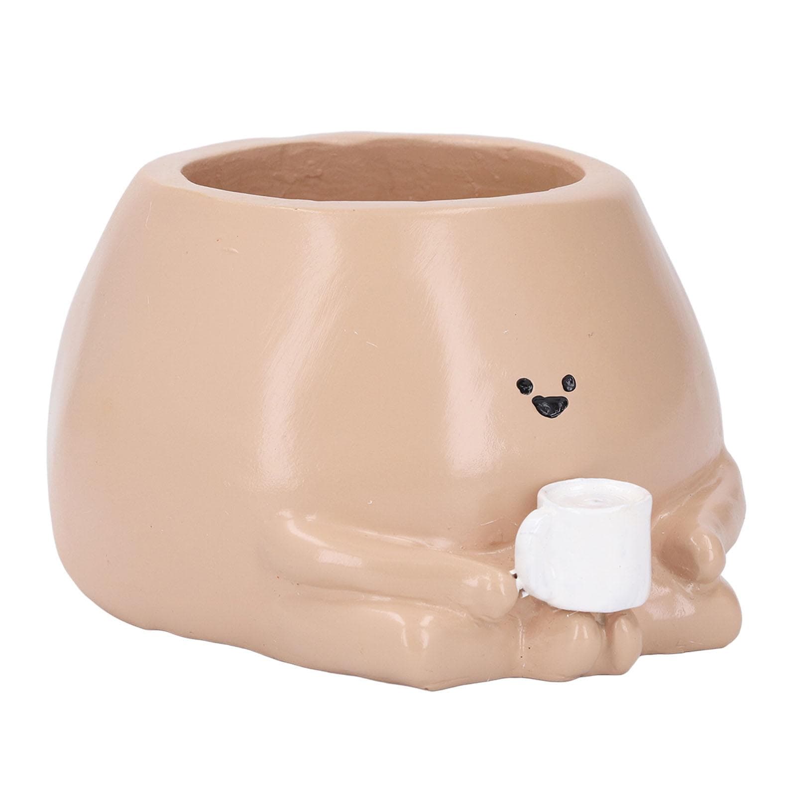 Small Plant Pot Resin Cute Look Versatile Indoor Outdoor Succulent Planter Pot for Home Balcony