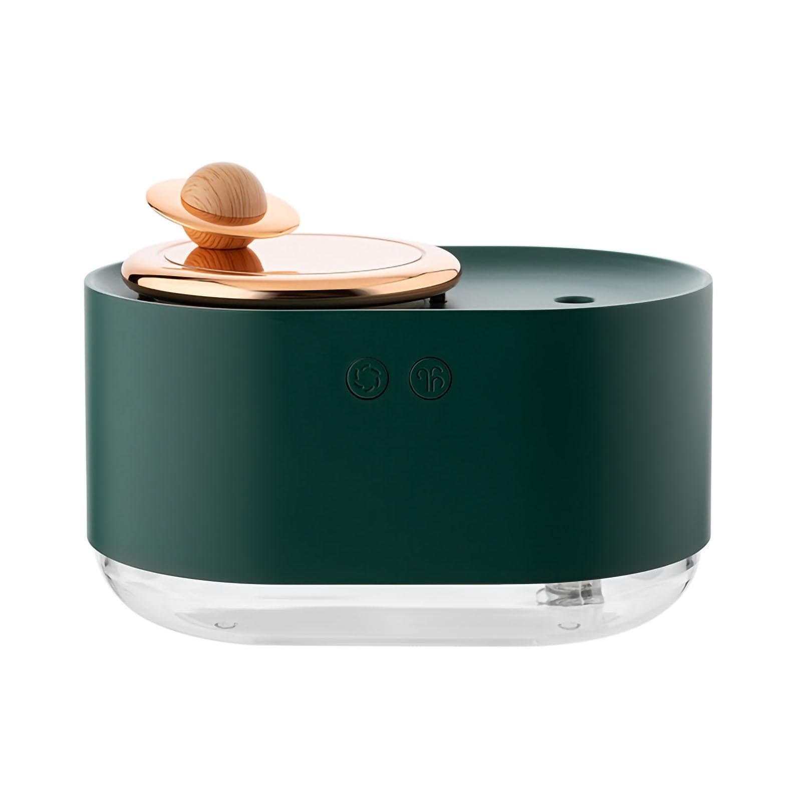 Spray Humidifier Rotating Planet Mini Desktop USB Charging Night Light Humidifier for Home Rose green