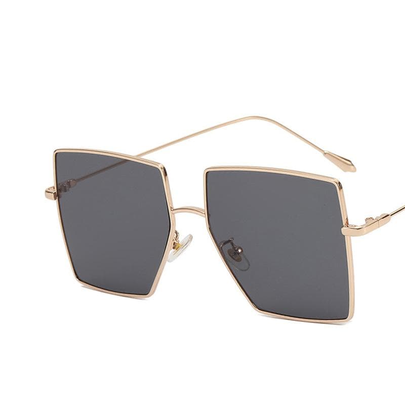 Metal Square Oversized Sunglasses Women Vintage Luxury Big Frame Gradient UV400 Sun Glasses Female Fashion Eyewear only 1pcs sunglasses