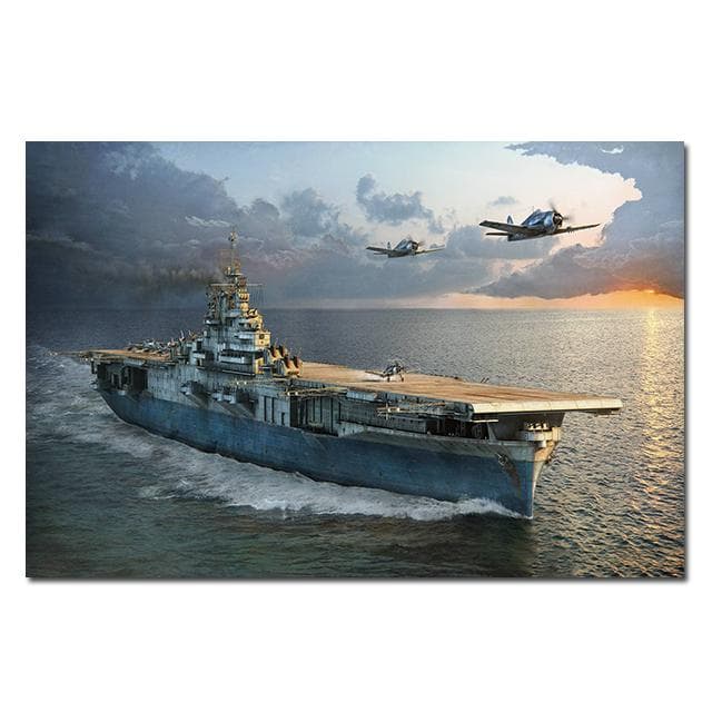 World of Warships Bismarck Battleship Painting Canvas Poster HD Printed Wall Art Pictures Modern Living Room Home Decoration 70X100cm Unframed